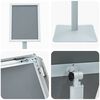 vidaXL Stojalo za plakat srebrna 32 x 27 x 119 cm PVC in litina