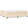 vidaXL Box spring postelja z vzmetnico krem 200x200 cm blago