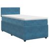 vidaXL Postelja boxspring z vzmetnico Temno modra 90 x 200 cm Žamet
