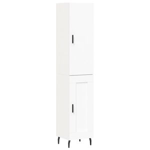 vidaXL Visoka omara bela 34,5x34x180 cm inženirski les