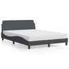 vidaXL Posteljni okvir Dover temno siv 137x190 cm žamet