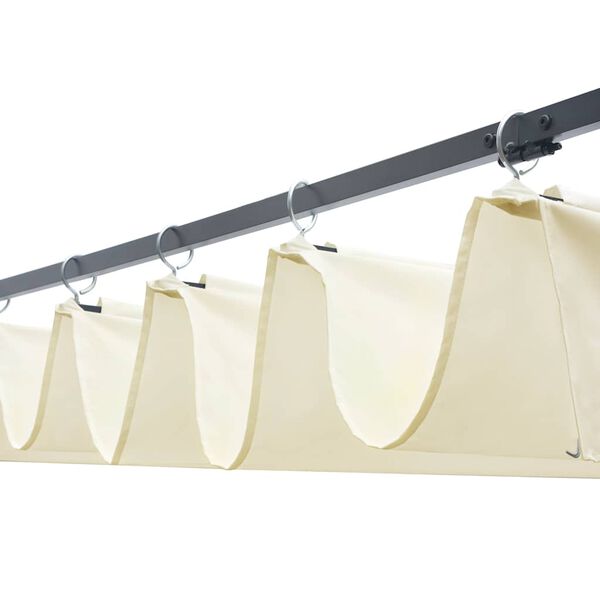 vidaXL Paviljon s streho poli ratan 300x300x220 cm rjav in krem