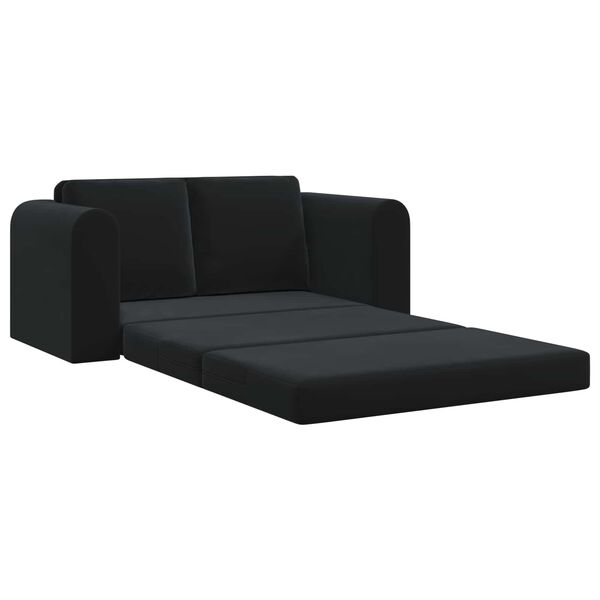 vidaXL Sofa postelja 60cm Črna Žamet
