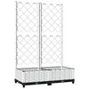 vidaXL Cvetlično korito z oporno mrežo belo 80x40x121,5 cm PP
