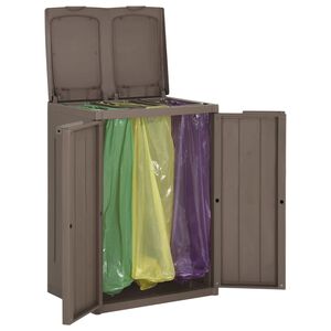 vidaXL Ko&scaron; za smeti z 2 vrati rjav 65x45x88 cm PP