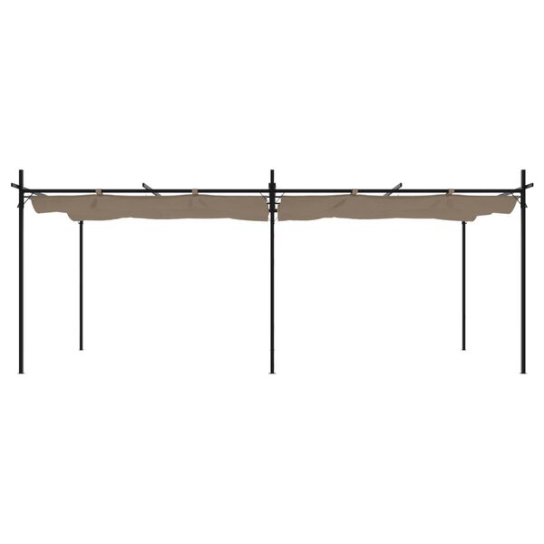 vidaXL Pergola s pomično streho taupe 589x292x230 cm