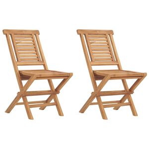 vidaXL Zložljivi stoli 2 kosa 47x63x90 cm Masivni tikovina
