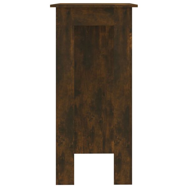 vidaXL Barska miza s polico dimljeni hrast 102x50x103,5 cm iverna pl.