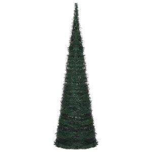 vidaXL Božično drevo with LED String Lights Zelena 150 x 150 cm PVC