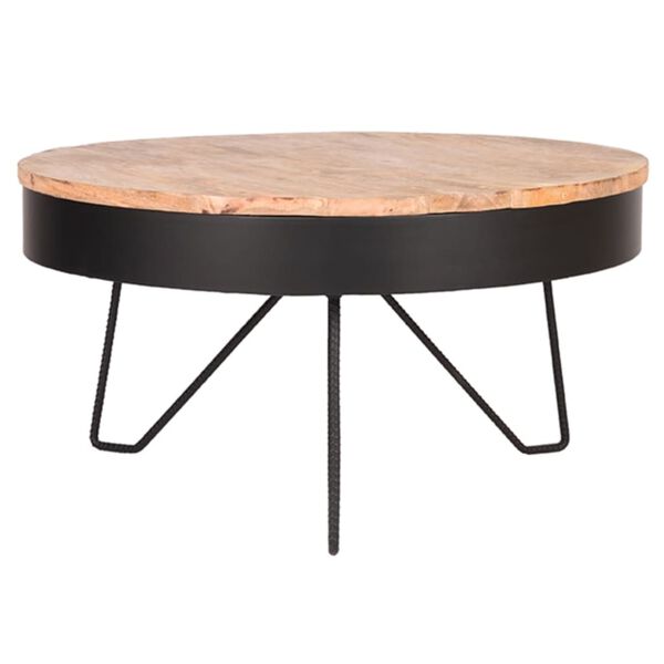 LABEL51 Klubska mizica Saran 80x80x43 cm les/črna