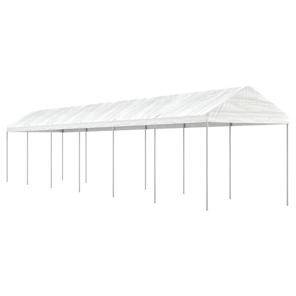 vidaXL Paviljon s streho bel 13,38x2,28x2,69 m polietilen