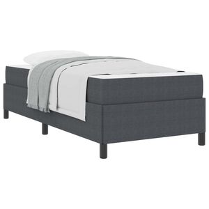 vidaXL Konstrukcija postelje z vzmetnico Temno siva 80 x 200 cm blago