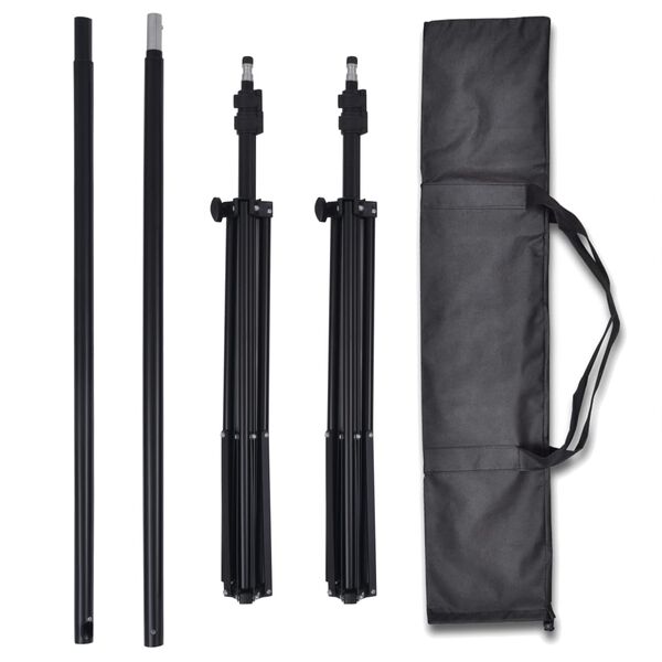 vidaXL Komplet za fotografski studio 3 ozadja iz bombaža in okvir 3x5m