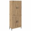 vidaXL Visok predalnik Umetni hrast 69,5 x 34 x 180 cm Inženirski les