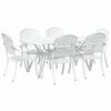 vidaXL Komplet za jedilnico v vrtu 7 pcs Bela Aluminij