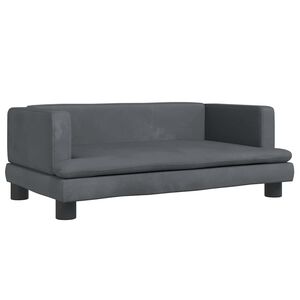 vidaXL Pasja postelja temno siva 80x45x30 cm žamet