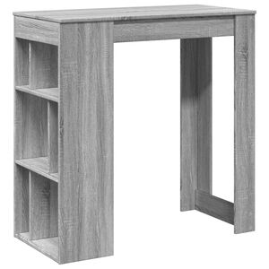 vidaXL Barska miza s policami siva sonoma 102x50x103,5 cm inž. les