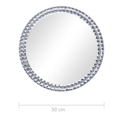 vidaXL Stensko ogledalo 50 cm kaljeno steklo