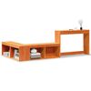 vidaXL Nočna omarica z mizo vo&scaron;čeno rjava 222x122x75 cm trdna borovina