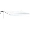 vidaXL Ročno senčilo s LED-ji Bela 3,5 x 2 m Poliester s PU premazom