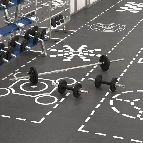 vidaXL Komplet uteži in palic 30 kg lito železo