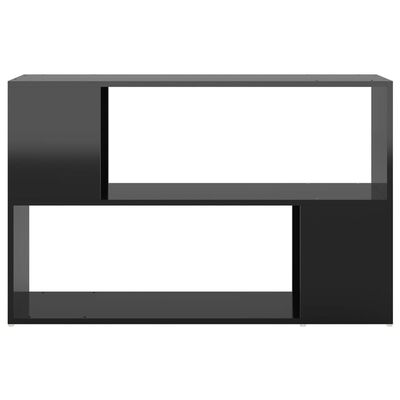 vidaXL Knjižna omara visok sijaj črna 100x24x63 cm iverna plošča