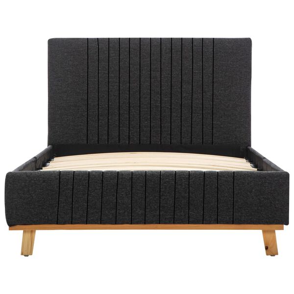 vidaXL Posteljni okvir temno sivo blago 100x200 cm