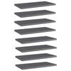 vidaXL Dodatne police za omaro 8 kosov visok sijaj sive 40x20x1,5 cm