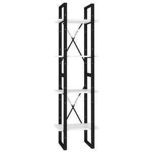 vidaXL Knjižna omara 4-nadstropna bela 40x30x140 cm iverna plo&scaron;ča