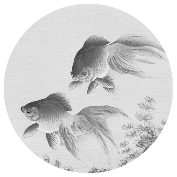 WallArt Okrogla tapeta Two Goldfish 190 cm
