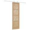 vidaXL Drsna vrata Naravna in bela 61 x 198,5 cm Trdna borovina