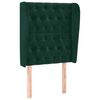 vidaXL Vzglavje z u&scaron;esi temno zeleno 83x23x118/128 cm žamet