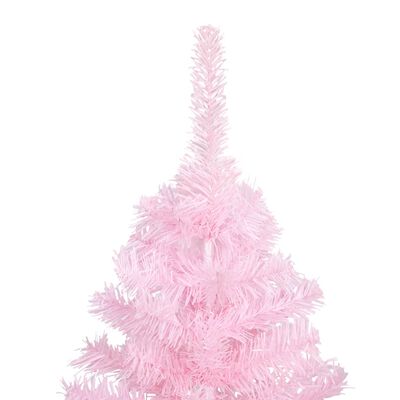 vidaXL Umetna osvetljena novoletna jelka z bunkicami roza 180 cm PVC
