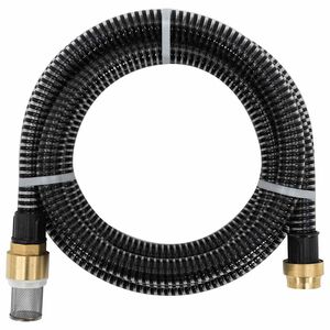 vidaXL Sesalna cev z medeninastimi priključki črna 1,1" 3 m PVC