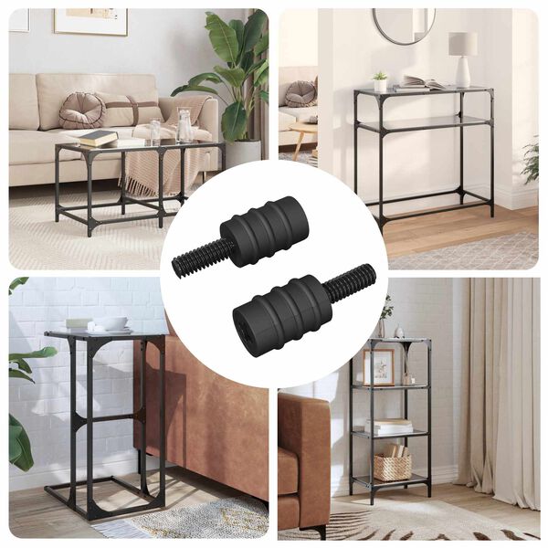 vidaXL Standoff vijak 2 pcs Črna M4 Guma in jeklo