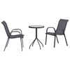 vidaXL Vrtnik Bistro Set 3 kos Siva Jeklo