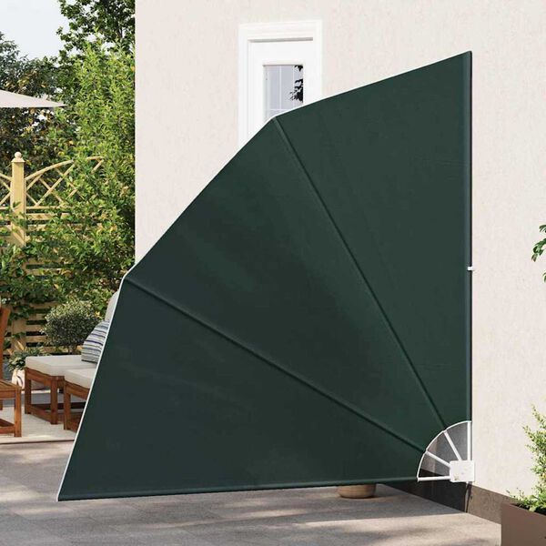 vidaXL Zaslon za zasebnost na balkonu Temno zelena 210 x 210 cm blago