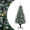 vidaXL Umestno božično drevo Zelena 150 cm PVC, jeklo in plastika