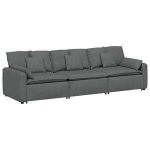 vidaXL Modularni kavč z blazinami temno siv