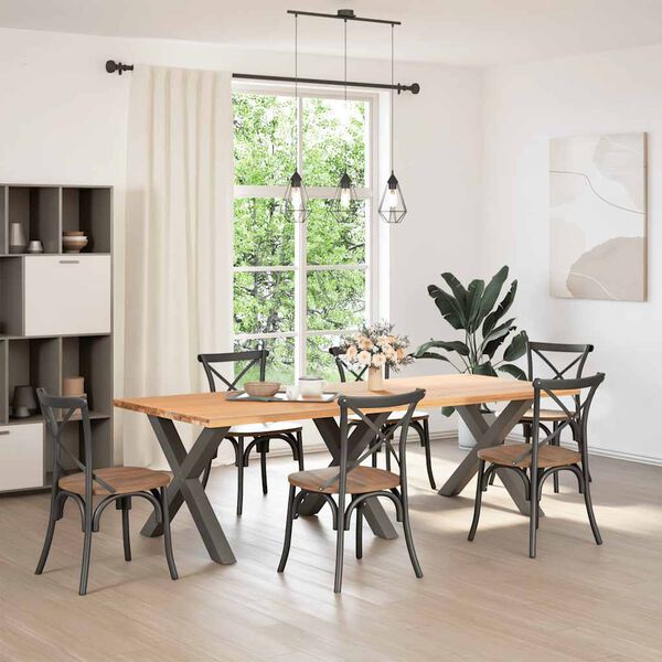 vidaXL Noge za jedilno mizo v obliki črke X, 3 kosi, antracitne, 90 x (72-73) cm, jeklo