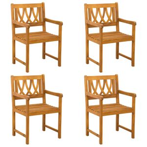 vidaXL Vrtni stoli 4 pcs Naravna Masiven les akacije