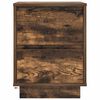 vidaXL Nočna omarica z LED svetili Smoked Oak 38x34x50 cm