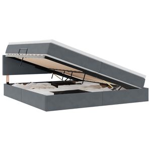 vidaXL Postelja s shranjevanjem Temno siva 200 x 200 cm Žamet