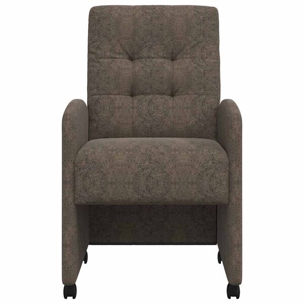 vidaXL Jedilni stoli s kolesi 2 pcs Temno siva 57 x 67 x 98 cm