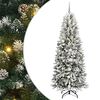 vidaXL Umestno božično drevo Bela 210 cm PVC, plastika, jeklo in PE