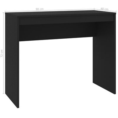 vidaXL Pisalna miza črna 90x40x72 cm inženirski les