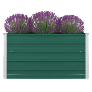 vidaXL Dvignjeno cvetlično korito 100x100x45 cm pocinkano jeklo zeleno
