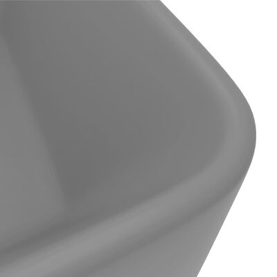 vidaXL Razkošen umivalnik mat svetlo siv 41x30x12 cm keramičen