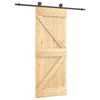 vidaXL Drsna vrata Naravna in črna 70 x 210 cm Masiven borov les