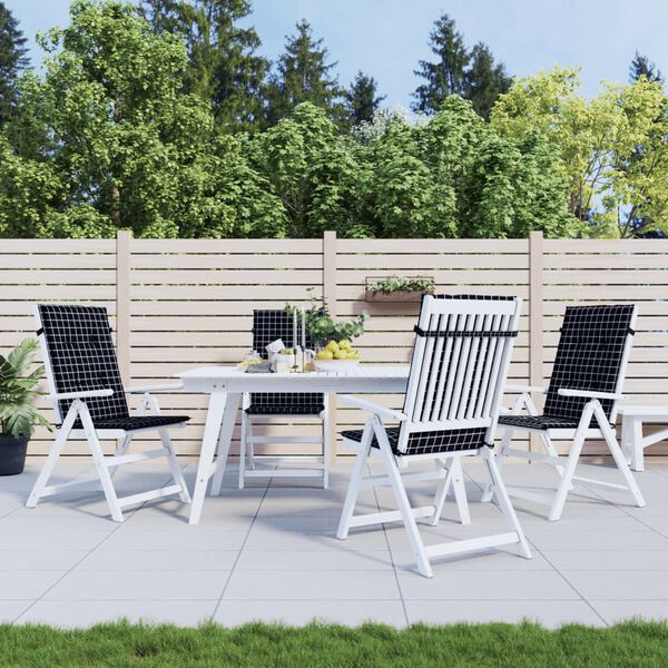 vidaXL Blazine za stole 4 kosi črno karo blago